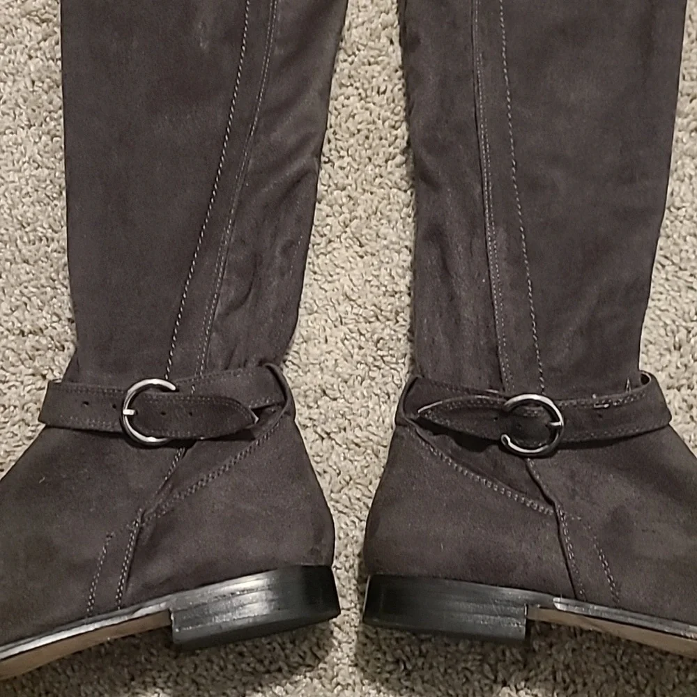 EUC Corso Como Lennox Gray Suede Stretchy Over Knee Boots Women's Sz 9.5M